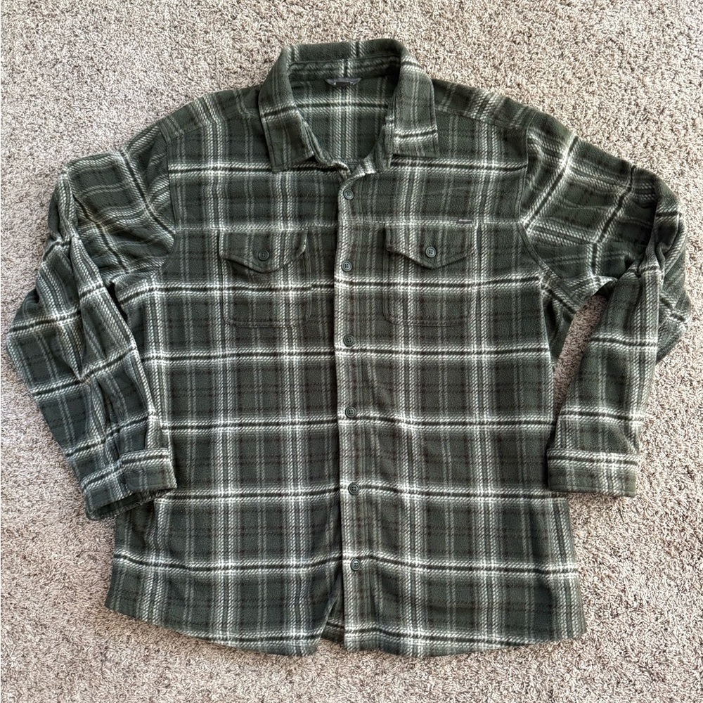 Men’s Eddie Bauer Microfleece Button Down Plaid Shirts size XL bundle 2 shirts